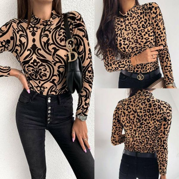women's blouses & shirts fashion women leopard printing long sleeve casual basic blouse bodycon shirt, White
women's blouses & shirts fashion women leopard printing long sleeve casual basic blouse bodycon shirt, White