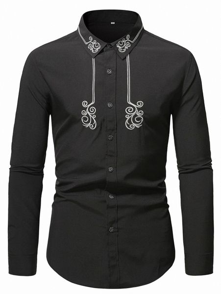 men graphic embroidery shirt i8ik#, White;black
men graphic embroidery shirt i8ik#, White;black