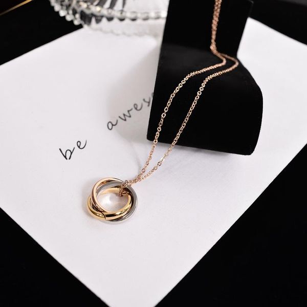 pendant necklaces rose gold 3pcs circle triple interlocked necklace for woman girl sister anniversary jewelry, Silver
pendant necklaces rose gold 3pcs circle triple interlocked necklace for woman girl sister anniversary jewelry, Silver