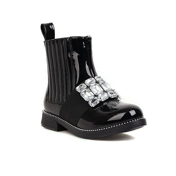 boots women's patent leather rhinestones black beige pull on ankle round toe sweet shoes b34
boots women's patent leather rhinestones black beige pull on ankle round toe sweet shoes b34