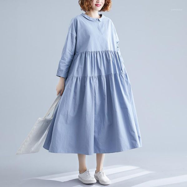 casual dresses plus size long sleeve doll collar dress women spring autumn cotton black blue a-line vintage loose vestidos, Black;gray
casual dresses plus size long sleeve doll collar dress women spring autumn cotton black blue a-line vintage loose vestidos, Black;gray