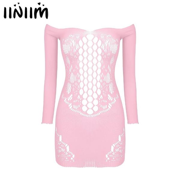 casual dresses womens lady dress hollow out floral bodycon off shoulder long sleeve fishnet babycon mini clubwear evening parties, Black;gray 
casual dresses womens lady dress hollow out floral bodycon off shoulder long sleeve fishnet babycon mini clubwear evening parties, Black;gray