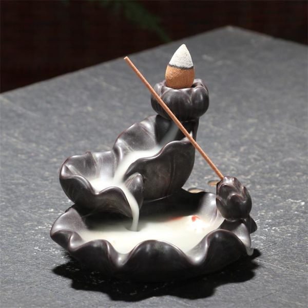 fragrance lamps ceramic backflow incense burner creative home decor lotus smoke waterfall censer use in office teahouse + 10pcs cones
fragrance lamps ceramic backflow incense burner creative home decor lotus smoke waterfall censer use in office teahouse + 10pcs cones