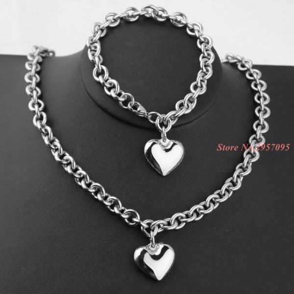 romantic jewelry set silver color 316l stainless steel bracelet&necklace chain 5mm*45cm/20.5cm heart girl wedding
romantic jewelry set silver color 316l stainless steel bracelet&necklace chain 5mm*45cm/20.5cm heart girl wedding