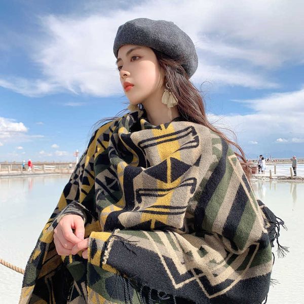 persian striped national style scarf women's travel po outside coat cloak imitation cashmere dual-purpose shawl in winter, Blue;gray
persian striped national style scarf women's travel po outside coat cloak imitation cashmere dual-purpose shawl in winter, Blue;gray