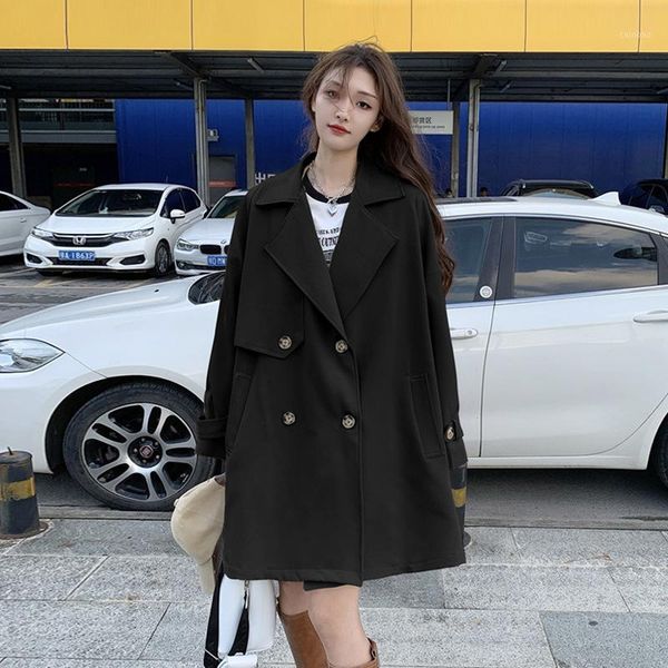 women's trench coats small black windbreaker spring and autumn 2021 design sense of minority double breasted temperament fashion coat, Tan;black
women's trench coats small black windbreaker spring and autumn 2021 design sense of minority double breasted temperament fashion coat, Tan;black