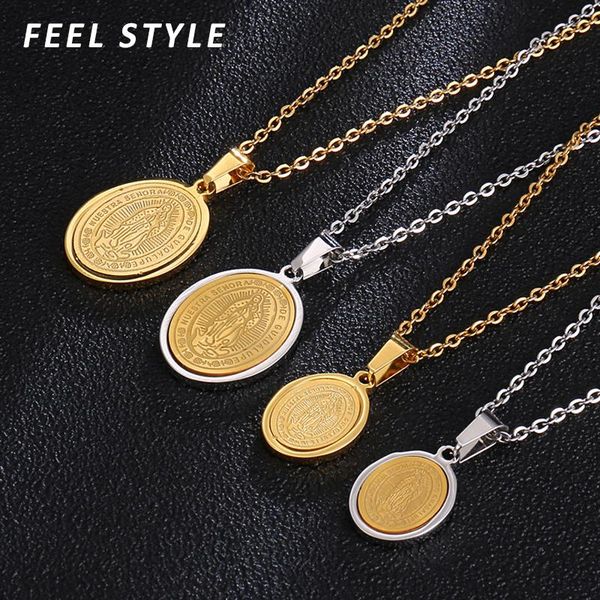 pendant necklaces gold silver color stainless steel guadalupe virgin mary oval medal necklace for women our lady chocker birthday gift 
pendant necklaces gold silver color stainless steel guadalupe virgin mary oval medal necklace for women our lady chocker birthday gift