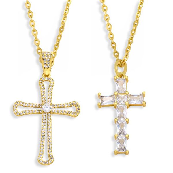 pendant necklaces flola cross necklace copper cz white stone crystal gold chain short christian jewelry nkew37, Silver
pendant necklaces flola cross necklace copper cz white stone crystal gold chain short christian jewelry nkew37, Silver