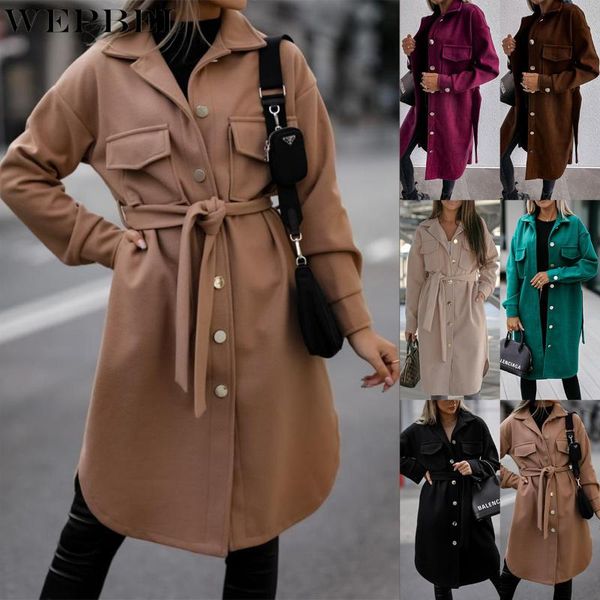 women's wool & blends wepbel lace-up pocket woolen coat winter stitching cardigan long sleeve single-breasted turn-down collar, Black
women's wool & blends wepbel lace-up pocket woolen coat winter stitching cardigan long sleeve single-breasted turn-down collar, Black
