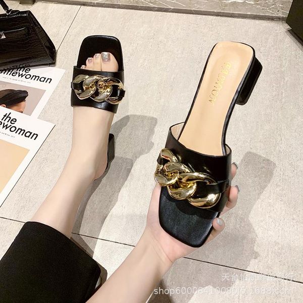 slippers low women summer square toe high-heeled shoes lady slides pantofle 2021 block fabric basic rome pu rubber hoof, Black
slippers low women summer square toe high-heeled shoes lady slides pantofle 2021 block fabric basic rome pu rubber hoof, Black