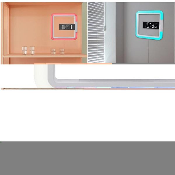 wall clocks rgb sqaure mirror clock hollow led mounted digital alarm snooze temperature detection 7 colors
wall clocks rgb sqaure mirror clock hollow led mounted digital alarm snooze temperature detection 7 colors