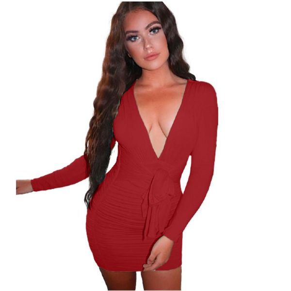 casual dresses autumn winter women's dress bandage ruched deep v neck long sleeve mini woman party ol elegant bodycon clothing, Black;gray
casual dresses autumn winter women's dress bandage ruched deep v neck long sleeve mini woman party ol elegant bodycon clothing, Black;gray
