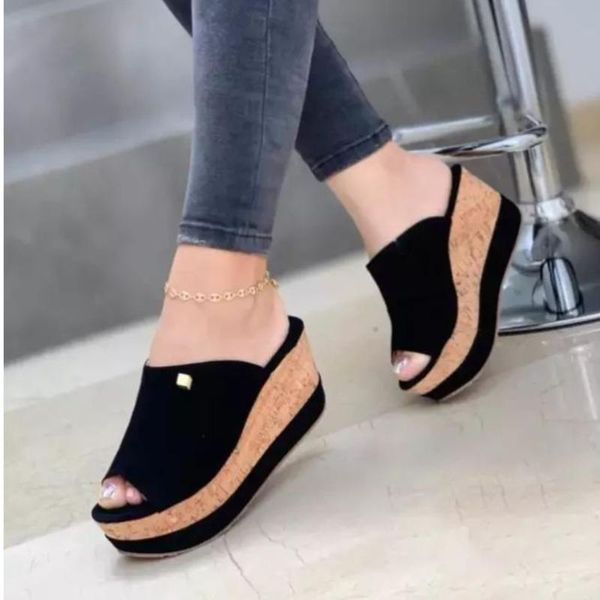 sandals women's shoes pu slope heel muffin thick bottomed high flip flop anti slip beach fashion 2021, Black
sandals women's shoes pu slope heel muffin thick bottomed high flip flop anti slip beach fashion 2021, Black
