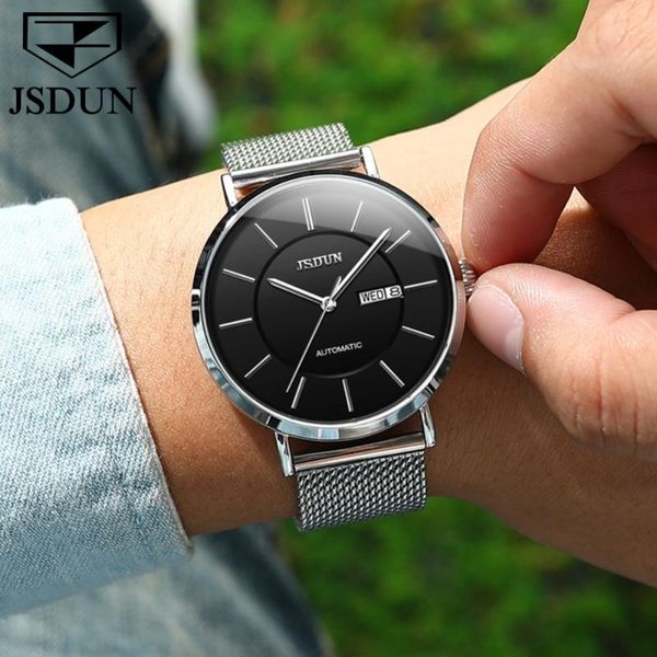 wristwatches jsdun men watchs brand automatic mechanical men's watch waterproof simple leisure braided stainless steel strap, Slivery;brown
wristwatches jsdun men watchs brand automatic mechanical men's watch waterproof simple leisure braided stainless steel strap, Slivery;brown