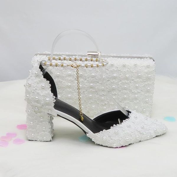dress shoes baoyafang white beads strap pearl wedding bride pointed toe square thick high heel ladies party and bag set, Black
dress shoes baoyafang white beads strap pearl wedding bride pointed toe square thick high heel ladies party and bag set, Black