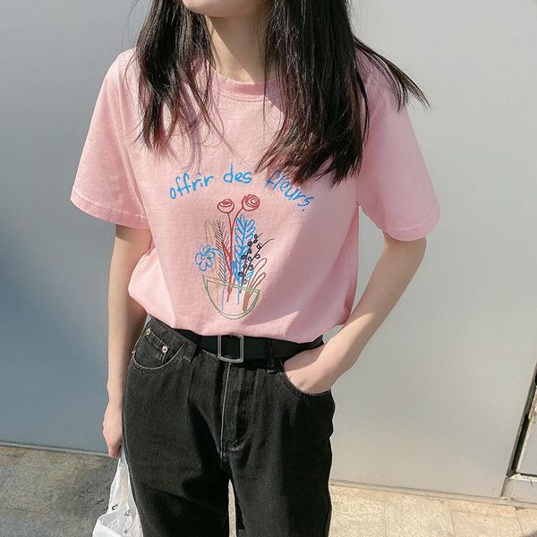 women's t-shirt bornladies floral print women short sleeve loose 100% cotton female basic shirts spring summer ladies tees 2021, White
women's t-shirt bornladies floral print women short sleeve loose 100% cotton female basic shirts spring summer ladies tees 2021, White