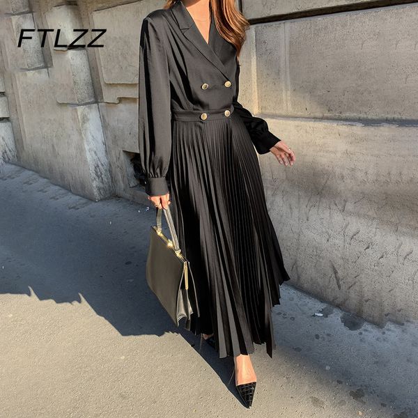 2021 new women vintage pleated fashion spring autumn long sleeve notched midi es ladies office elegant vestidos gobd, Black;gray
2021 new women vintage pleated fashion spring autumn long sleeve notched midi es ladies office elegant vestidos gobd, Black;gray