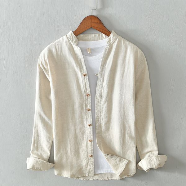 2021 new arrival long-sleeved cotton and linen stand collar shirt brand comfortable shirts for men fashion chemise camisa 5jea, White;black
2021 new arrival long-sleeved cotton and linen stand collar shirt brand comfortable shirts for men fashion chemise camisa 5jea, White;black