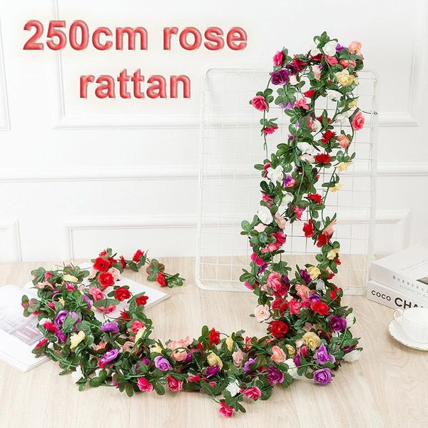 decorative flowers & wreaths 250cm rose artificial christmas garland for wedding home room decoration spring autumn garden arch diy fake pla
decorative flowers & wreaths 250cm rose artificial christmas garland for wedding home room decoration spring autumn garden arch diy fake pla