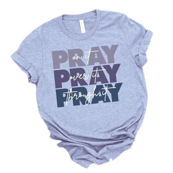 women's t-shirt pray on it over through print for women crewneck sweatshirts solid color j55, White
women's t-shirt pray on it over through print for women crewneck sweatshirts solid color j55, White