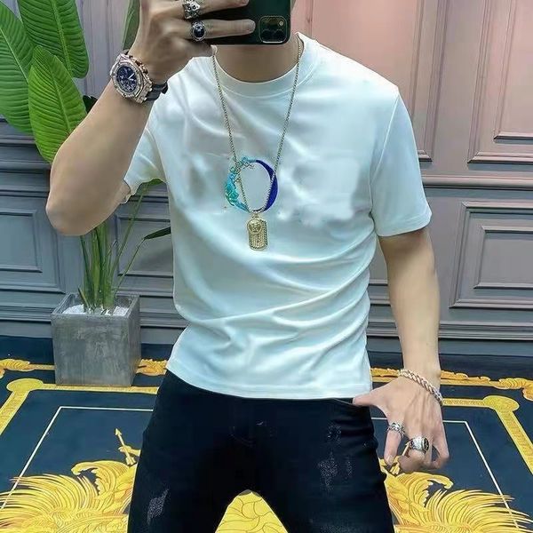 european station 2021 summer new men's tide brand short-sleeved t-shirt high-end european goods compassionate light luxury embroidered, Black
european station 2021 summer new men's tide brand short-sleeved t-shirt high-end european goods compassionate light luxury embroidered, Black