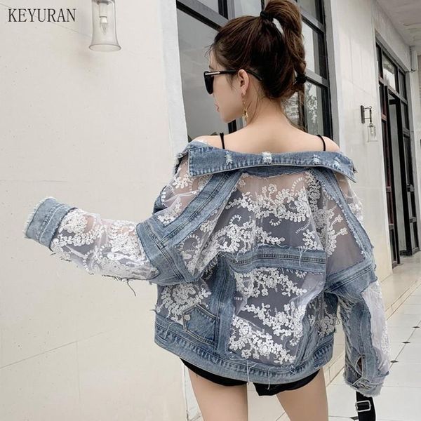 women's jackets 2021 summer long sleeve large size jeans coat loose lace stitching perspective jacket ladies denim, Black;brown
women's jackets 2021 summer long sleeve large size jeans coat loose lace stitching perspective jacket ladies denim, Black;brown