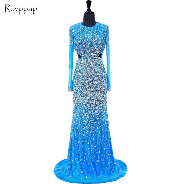 party dresses long evening dress 2021 mermaid o-neck sleeve beaded crystals backless luxury blue women formal gowns, White;black
party dresses long evening dress 2021 mermaid o-neck sleeve beaded crystals backless luxury blue women formal gowns, White;black