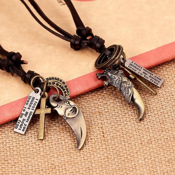 pendant necklaces vintage antique max colar de couro masculino gothic teen wolf necklace genuine leather neckless men elephant neckalce lkn0, Silver
pendant necklaces vintage antique max colar de couro masculino gothic teen wolf necklace genuine leather neckless men elephant neckalce lkn0, Silver