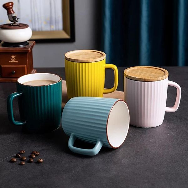mugs 400ml nordic vertical pattern ceramic cup with lid coffee mug home kitchen breakfast cute large capacity couple drinkware
mugs 400ml nordic vertical pattern ceramic cup with lid coffee mug home kitchen breakfast cute large capacity couple drinkware