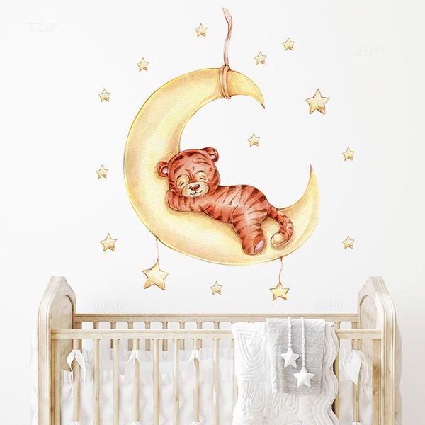 wall stickers watercolor cartoon tiger sleeping on the moon stars decals baby nursery room decoration home interior decor
wall stickers watercolor cartoon tiger sleeping on the moon stars decals baby nursery room decoration home interior decor