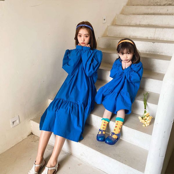spring new parent-child long sleeve mother's pure 2021 korean skirt girl's princs drs, Blue
spring new parent-child long sleeve mother's pure 2021 korean skirt girl's princs drs, Blue
