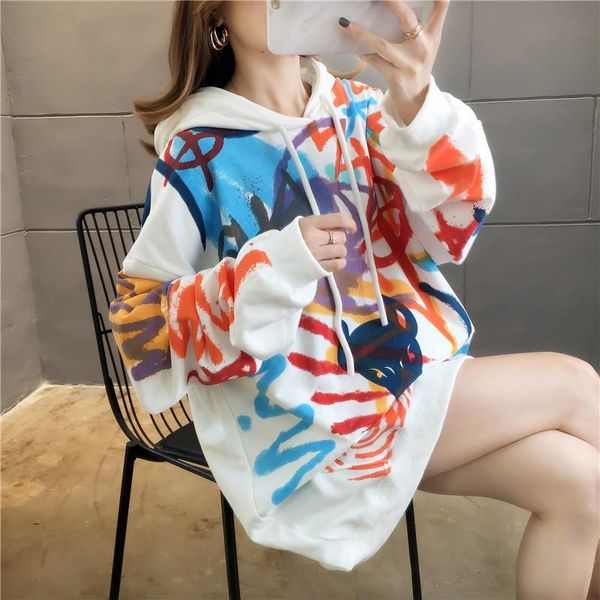 women's hoodies & sweatshirts spring and autumn fashionplus size hoodie women graffiti print loose gray white graphic womens fall cloth, Black
women's hoodies & sweatshirts spring and autumn fashionplus size hoodie women graffiti print loose gray white graphic womens fall cloth, Black