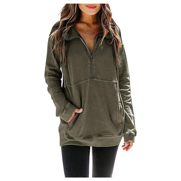 women's hoodies & sweatshirts quarter zip up women harajuku sweatshirt long sleeve pockets jackets solid color sport fashion oversized, Black
women's hoodies & sweatshirts quarter zip up women harajuku sweatshirt long sleeve pockets jackets solid color sport fashion oversized, Black