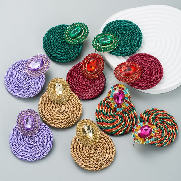 luxury multicolor crystal dangle earrings handwork weaving geometric round earrings women girls ear jewelry, Silver
luxury multicolor crystal dangle earrings handwork weaving geometric round earrings women girls ear jewelry, Silver