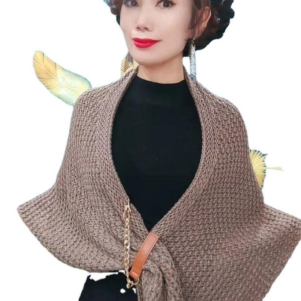 scarves knitted shawl autumn and winter fashion leather deduction hollow out large triangular shoulder neck protection warm scarf, Blue;gray
scarves knitted shawl autumn and winter fashion leather deduction hollow out large triangular shoulder neck protection warm scarf, Blue;gray