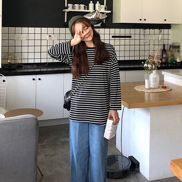 casual omen mouw summer o neck stripped loose t-shirt long shirts women's shirt two color, White
casual omen mouw summer o neck stripped loose t-shirt long shirts women's shirt two color, White