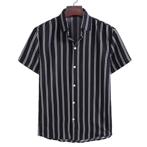 men's casual shirts kancoold shirt summer fashion striped printed short-sleeved turndown collar comfortable mens may29, White;black
men's casual shirts kancoold shirt summer fashion striped printed short-sleeved turndown collar comfortable mens may29, White;black