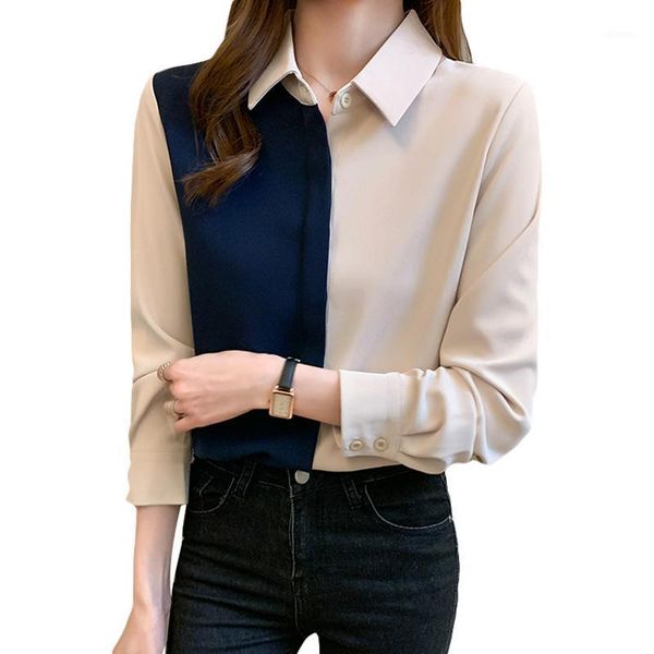 zoki patchwork women shirt korean long sleeve spring ladies blouse casual elegant office fashion turn-down collar female women's, White
zoki patchwork women shirt korean long sleeve spring ladies blouse casual elegant office fashion turn-down collar female women's, White
