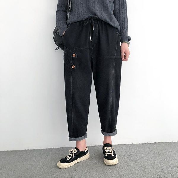 women's jeans women casual pockets 2021 spring elastic waist loose big size haroun korean fashion denim trousers, Blue
women's jeans women casual pockets 2021 spring elastic waist loose big size haroun korean fashion denim trousers, Blue
