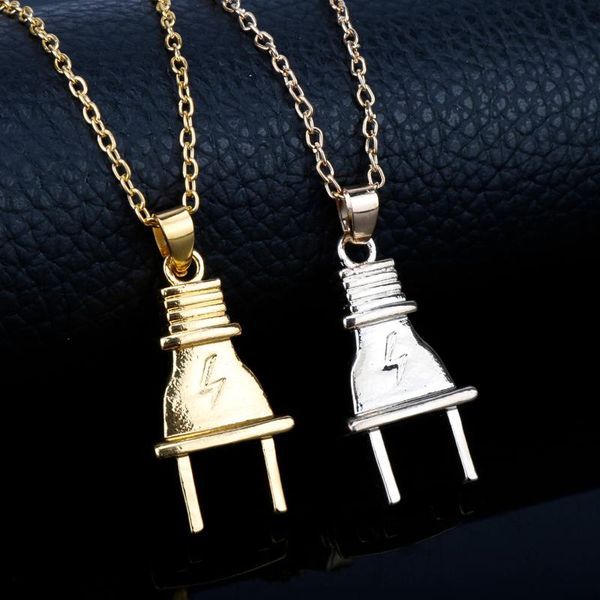 pendant necklaces electrical plug shape necklace 2 colors hip hop link long chain jewelry bling iced out personilized gifts, Silver
pendant necklaces electrical plug shape necklace 2 colors hip hop link long chain jewelry bling iced out personilized gifts, Silver