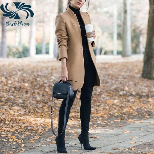 women's wool & blends backstrom women long trench woolen coat winter spring turn-down collar sleeve jackets office female solid slim ov, Black
women's wool & blends backstrom women long trench woolen coat winter spring turn-down collar sleeve jackets office female solid slim ov, Black