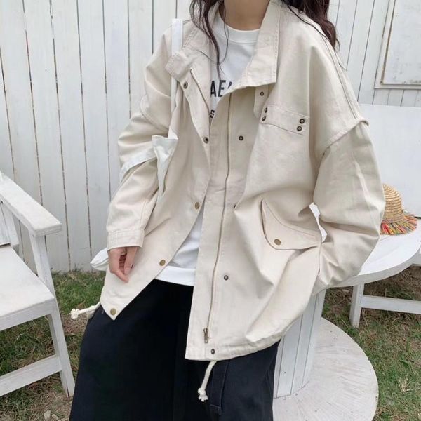 women's jackets 2021 safari style women jacket causal long sleeve double pockets coat autumn korean single breatsed outerwear, Black;brown
women's jackets 2021 safari style women jacket causal long sleeve double pockets coat autumn korean single breatsed outerwear, Black;brown