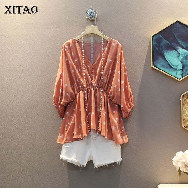 women's blouses & shirts xitao women loose plus size v neck print drawstring casual korean 2021 summer small fresh temperament shirt dm, White
women's blouses & shirts xitao women loose plus size v neck print drawstring casual korean 2021 summer small fresh temperament shirt dm, White