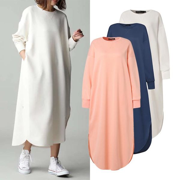 casual dresses oversized women maxi dress harajuku 2021 spring autumn long sleeve vestidos zanzea pullover lady solid o neck robe, Black;gray
casual dresses oversized women maxi dress harajuku 2021 spring autumn long sleeve vestidos zanzea pullover lady solid o neck robe, Black;gray