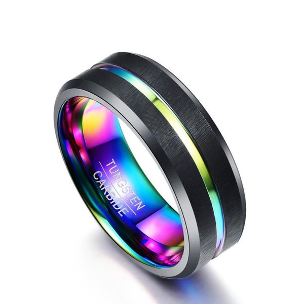 cluster rings 8mm wide black matte plating colorful slotted tungsten steel ring gift for men's jewelry, Golden;silver
cluster rings 8mm wide black matte plating colorful slotted tungsten steel ring gift for men's jewelry, Golden;silver