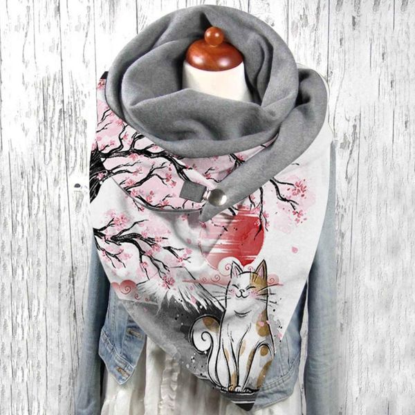scarves vintage scarf for women winter christmas animal printed luxury button soft wrap fashion warm shawls, Blue;gray
scarves vintage scarf for women winter christmas animal printed luxury button soft wrap fashion warm shawls, Blue;gray