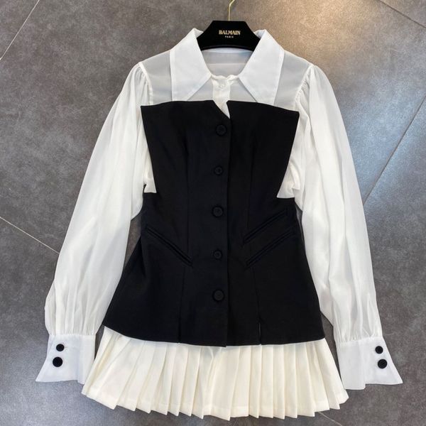 2021 autumn new lapel long black and white cuts plied the casual high-waist line dressed as women uajq, Black;gray
2021 autumn new lapel long black and white cuts plied the casual high-waist line dressed as women uajq, Black;gray