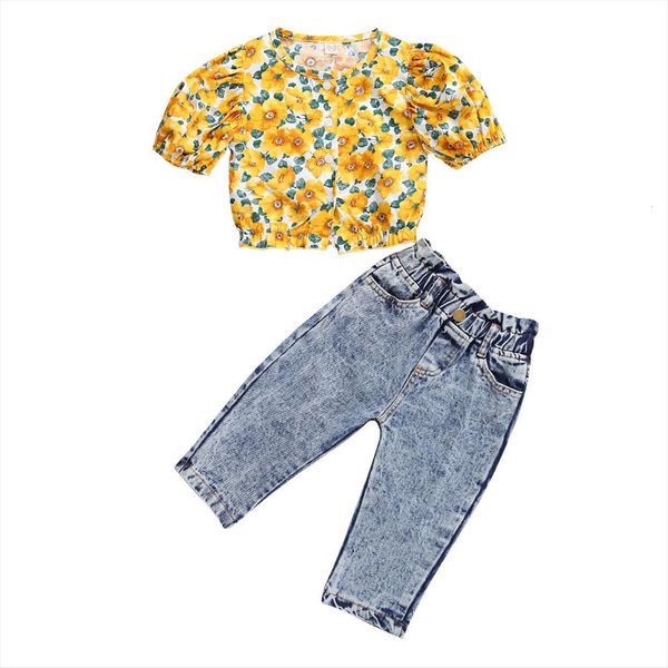 infant kids baby girls 2pcs crops floral shirt jeans denim pants outfits set 1 6years children summer clothing, White
infant kids baby girls 2pcs crops floral shirt jeans denim pants outfits set 1 6years children summer clothing, White