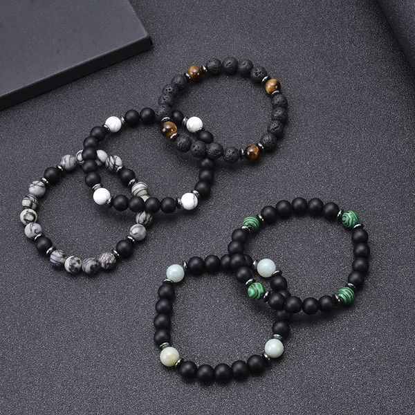 men women 8mm black matte rock stones beads bracelets elastic natural stone yoga bracelet unisex
men women 8mm black matte rock stones beads bracelets elastic natural stone yoga bracelet unisex