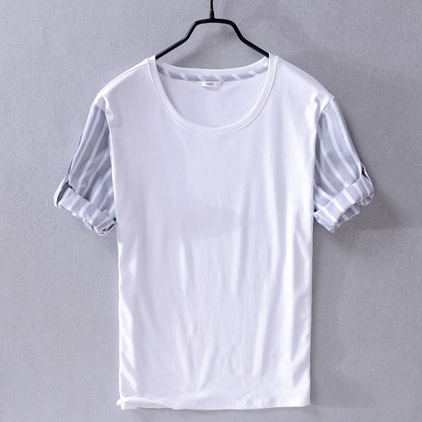 2021 new summer cotton half sleeve t shirt brand stripe and solid stitching trend t-shirt casual white tshirt for men camisa e7gr, White;black
2021 new summer cotton half sleeve t shirt brand stripe and solid stitching trend t-shirt casual white tshirt for men camisa e7gr, White;black